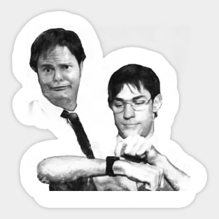 Dwight And Jim Prank - The Office Prank T-Shirt - Dunder Mifflin Pranks Sticker